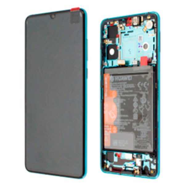 Huawei-P30-LCD-écran-+-Touch-+-Frame-+-Battery-Originale-aurora-bleu